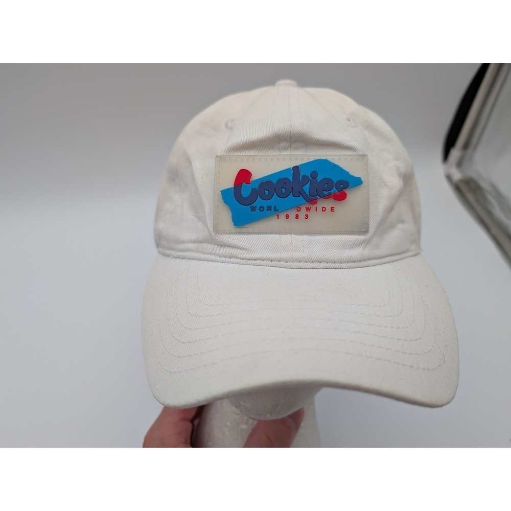 Cookies SF Worldwide 1983 Strapback Hat Off White Rubber Patch Adjustable Cap